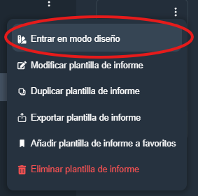 Segundo modo de entrar en modo diseño de plantillas en la interfaz gráfica de Dragsa