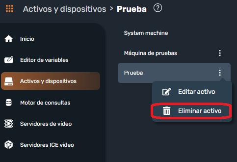 Eliminar máquina en Dragsa