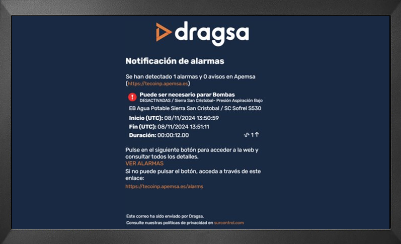 Envio informe del robo en Dragsa