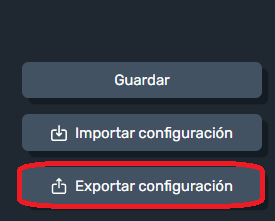Exportar configuración de interfaz visual de Dragsa
