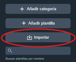 importar plantilla de informes en la interfaz gráfica de Dragsa
