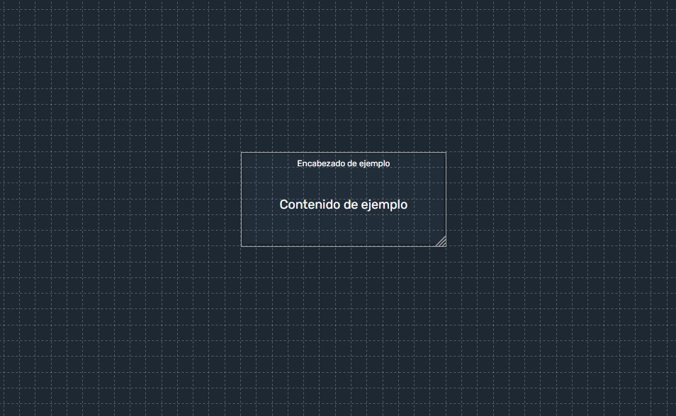 Elemento de texto creado en modo diseño de paneles de Dragsa