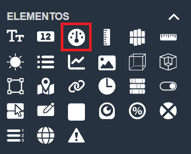 Indicador circular en paneles de la interfaz gráfica de Dragsa