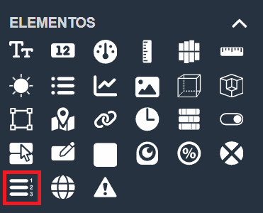 Lista de variables en paneles de la interfaz gráfica de Dragsa