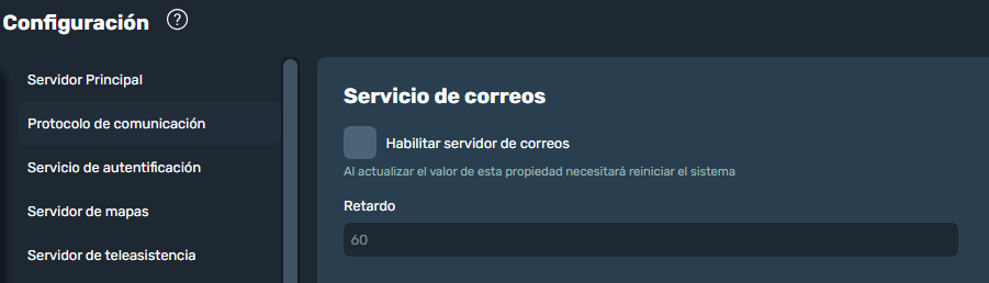 Servicios de correos de la interfaz gráfica de Dragsa