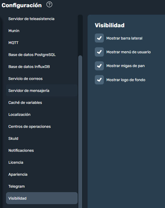 Visibilidad de la interfaz gráfica de Dragsa